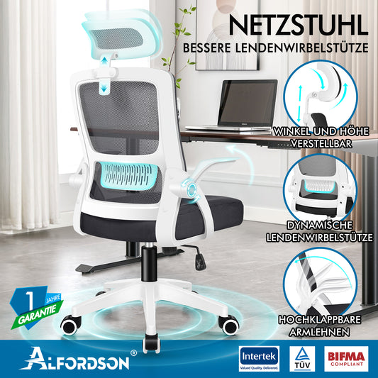 ALFORDSON Mesh Office Chair Executive Fabric Seat Reclining for Gaming Racing Computer