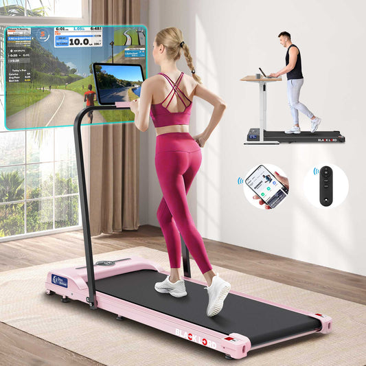 BLACK LORD Laufband Elektrisch Laufkissen Zuhause Büro Fitnessstudio Faltbar, mit Griff, Rosa