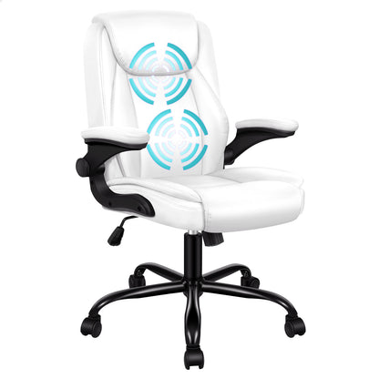 ALFORDSON Massage Bürostuhl Executive Gaming Racing Sitz PU-Leder/ Leinenstoff
