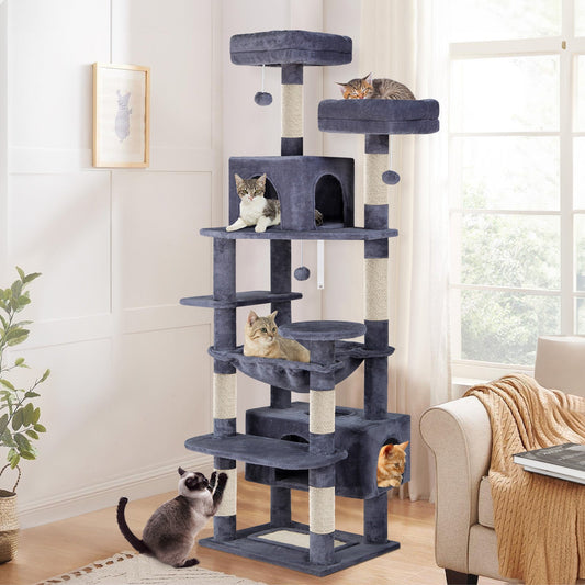 Kratzbaum – Condo-Hausmöbel, Grau, 184 cm