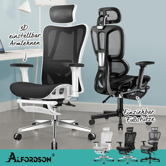 ALFORDSON Ergonomischer Bürostuhl mit Netzstoff die Arbeit am Computer Gaming