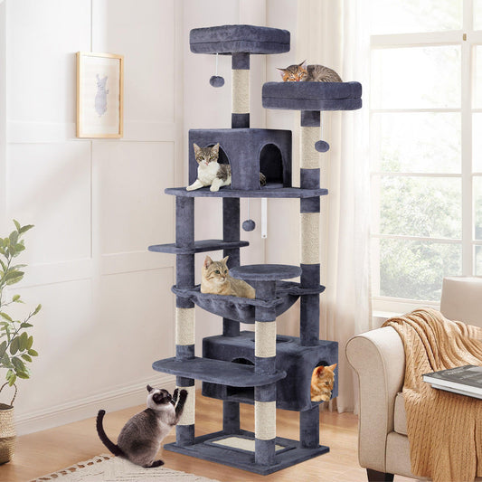Kratzbaum – Condo-Hausmöbel, Grau, 184 cm