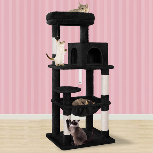 Kratzbaum, Kratzturm, Condo House Furniture, Holz, 143 cm, schwarz