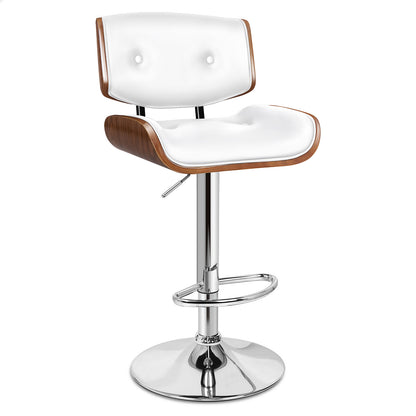 ALFORDSON 1x Barhocker Küchendrehstuhl Holzstuhl Leder Odette Weiß