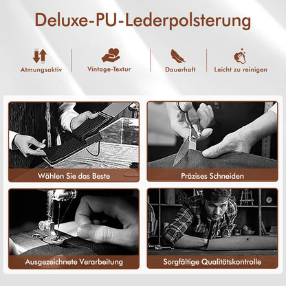 ALFORDSON 1x Barhocker Küchenstuhl Drehstuhl Holz Leder Trice Weiß