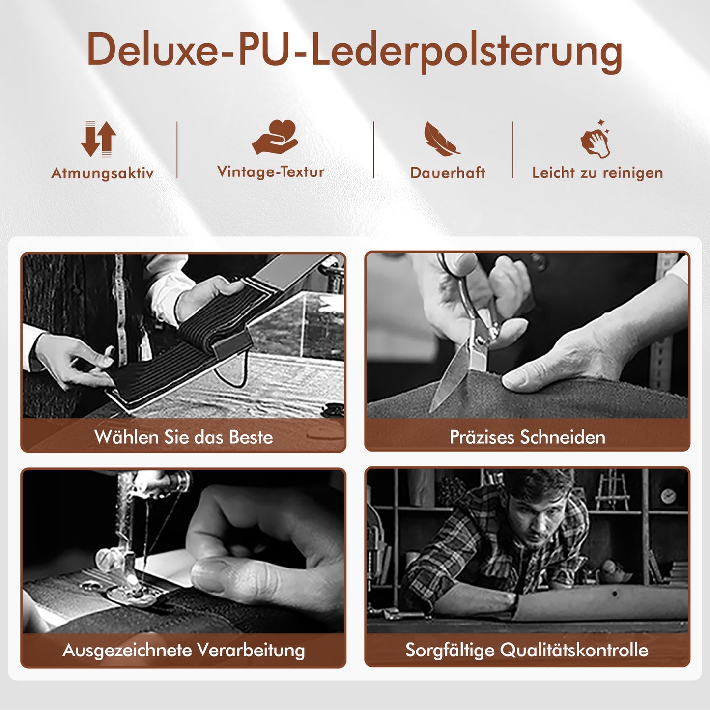 ALFORDSON 1x Barhocker Küchenstuhl Drehstuhl Holz Leder Trice Weiß
