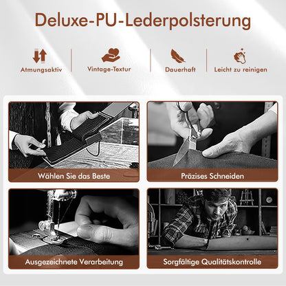 ALFORDSON 1x Barhocker Küchenstuhl Drehstuhl Holz Leder Trice Weiß