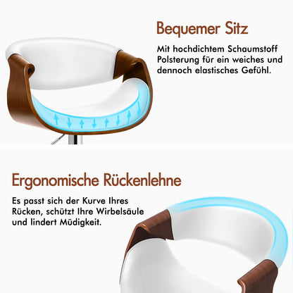 ALFORDSON 1x Barhocker Küchendrehstuhl Holz Leder Gasdruckfeder Trice
