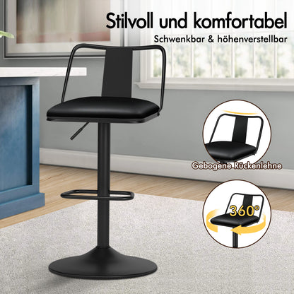 ALFORDSON Barhocker Gasdruckfeder Leder/Leinen Barstühle Küchendrehstuhl Gloria
