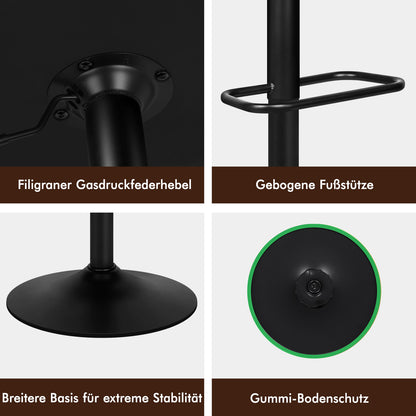 ALFORDSON Barhocker Gasdruckfeder Leder/Leinen Barstühle Küchendrehstuhl Gloria