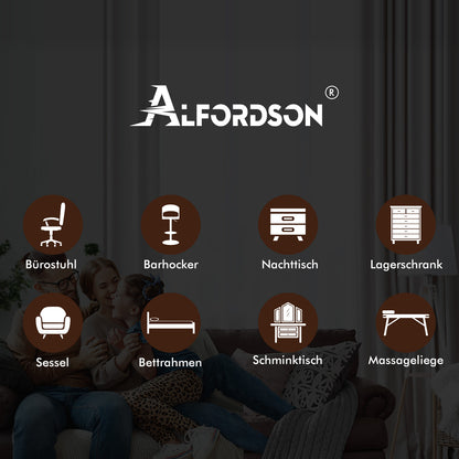 ALFORDSON 2x Barhocker Gaslift Leder Barstühle Küche Drehbar Gloria SCHWARZ