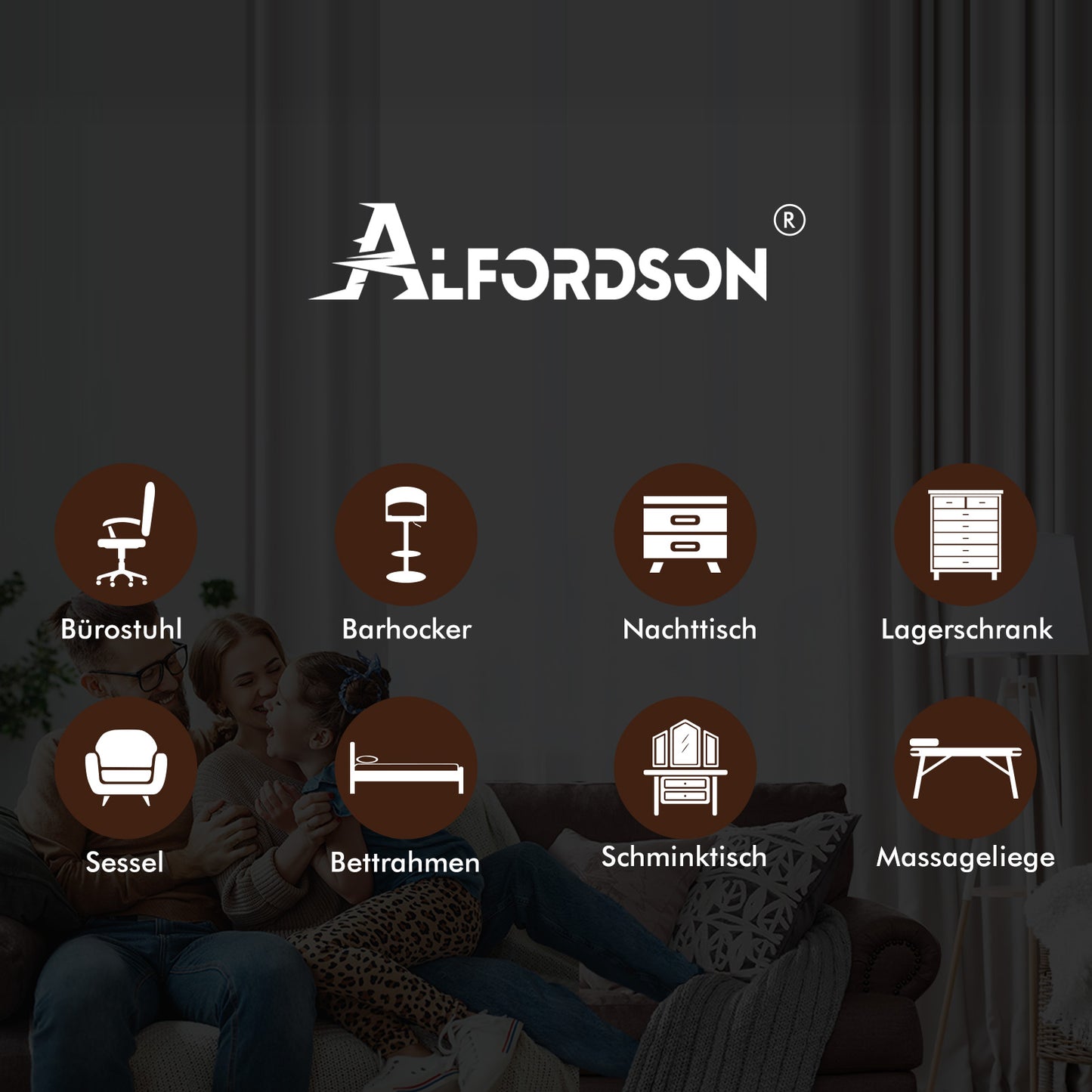 ALFORDSON 2x Barhocker Gaslift Leder Barstühle Küche Drehbar Gloria SCHWARZ