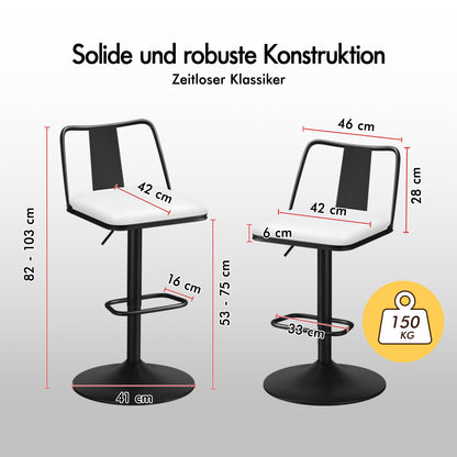 ALFORDSON Barhocker Gasdruckfeder Leder/Leinen Barstühle Küchendrehstuhl Gloria