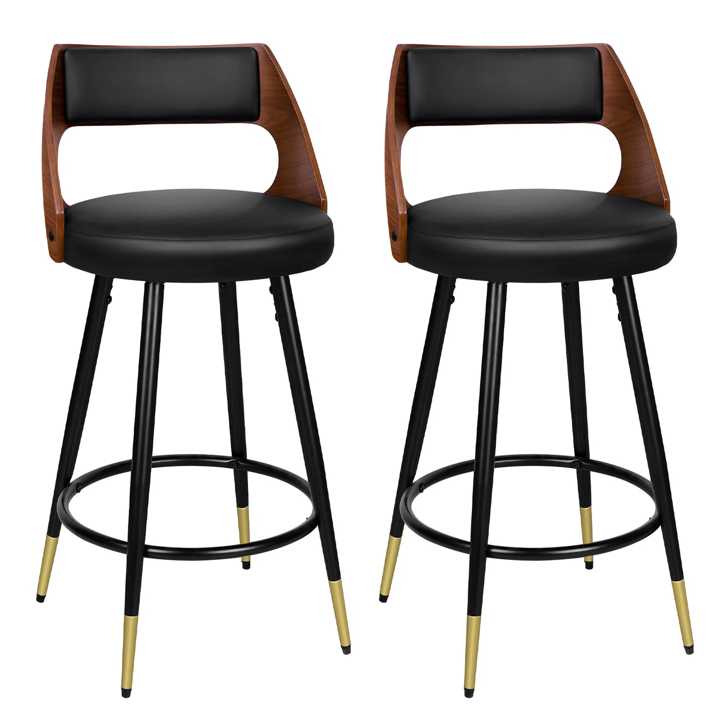 ALFORDSON 2x Drehbar Barhocker Morgan Küche Holz Esstisch Stuhl Schwarz