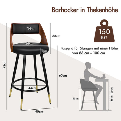 ALFORDSON 2x Drehbar Barhocker Morgan Küche Holz Esstisch Stuhl Schwarz
