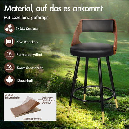 ALFORDSON 2x Drehbar Barhocker Morgan Küche Holz Esstisch Stuhl Schwarz