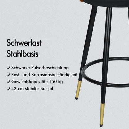 ALFORDSON 2x Drehbar Barhocker Morgan Küche Holz Esstisch Stuhl Schwarz