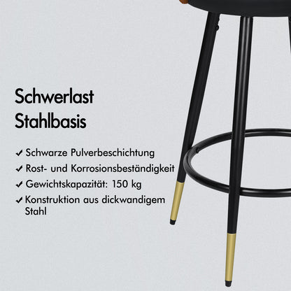 ALFORDSON 2x Drehbar Barhocker Morgan Küche Holz Esstisch Stuhl Schwarz