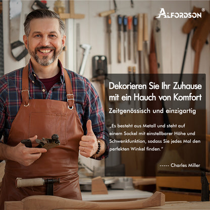 ALFORDSON 2x  Barhocker Gaslift Leder Barstühle Küche Drehbar Stella Grau