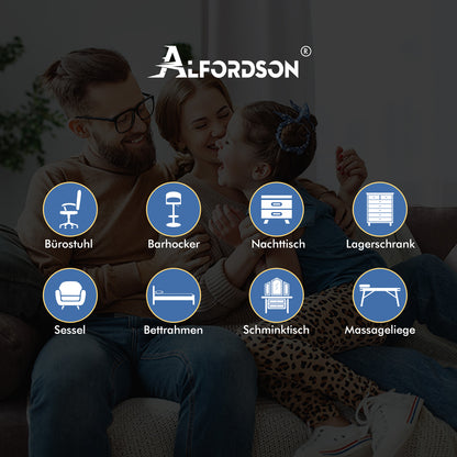 ALFORDSON Frisiertisch-Hocker-Set Schminktisch LED Schrank Schminkspiegel