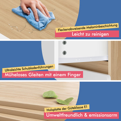 ALFORDSON Frisiertisch-Hocker-Set Schminktisch LED Spiegel Schrank Schlafzimmer