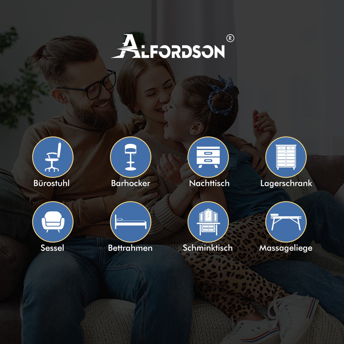 ALFORDSON Frisiertisch-Hocker-Set Schminktisch LED Spiegel Schrank Schlafzimmer