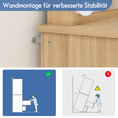 ALFORDSON Frisiertisch-Hocker-Set Schminktisch LED Spiegel Schrank Schlafzimmer