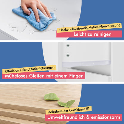 ALFORDSON Frisiertisch-Hocker-Set Schminktisch LED Spiegel Schrank Schlafzimmer