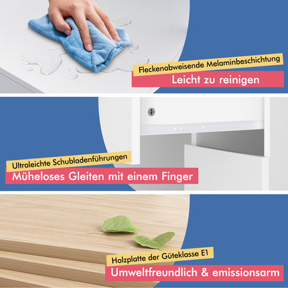 ALFORDSON Frisiertisch-Hocker-Set Schminktisch LED Spiegel Schrank Schlafzimmer