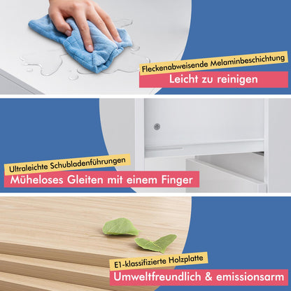 ALFORDSON Frisiertisch-Hocker-Set Schminktisch LED Spiegel Schrank Schlafzimmer