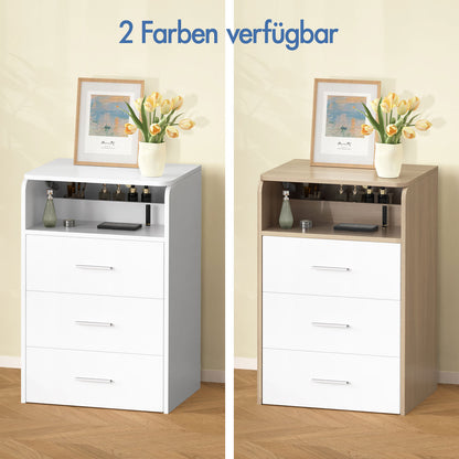 ALFORDSON Frisiertisch-Hocker-Set Schminktisch LED Spiegel Schrank Schlafzimmer