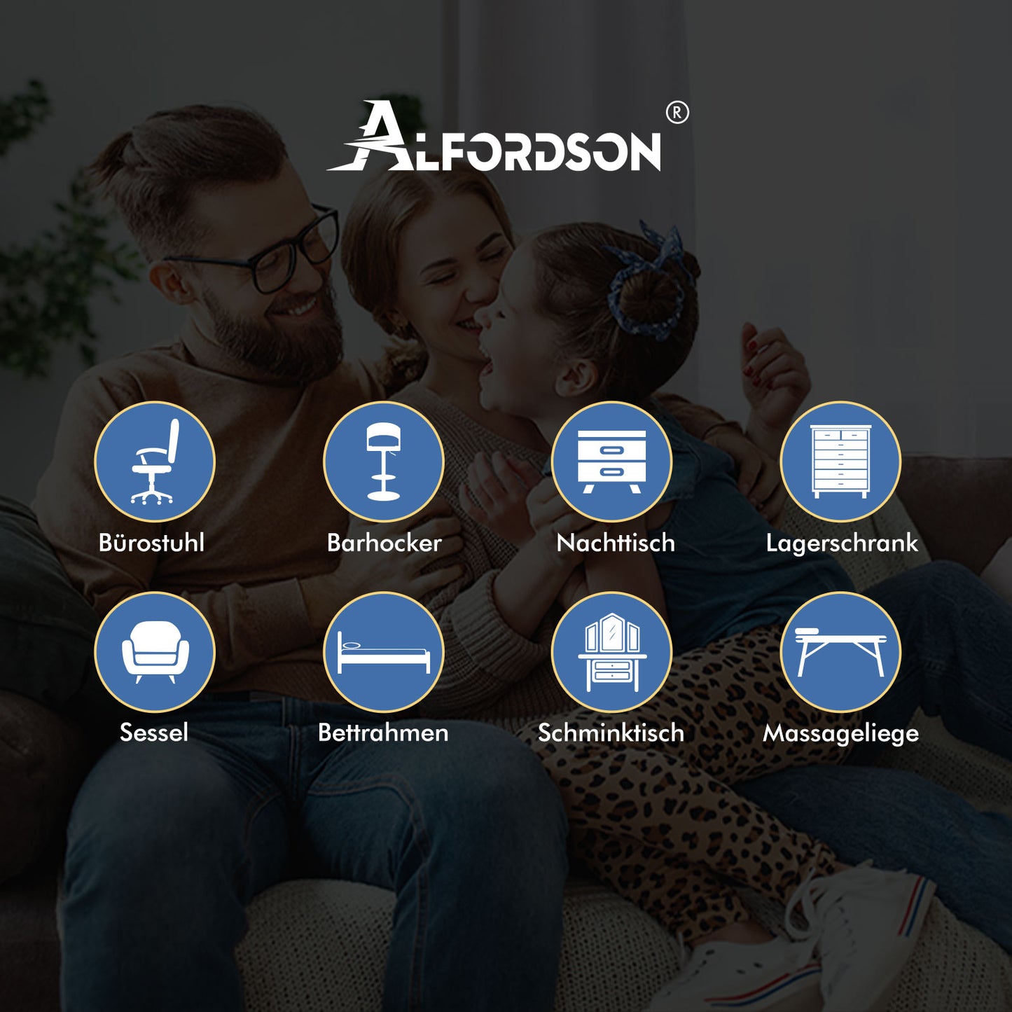 ALFORDSON Frisiertisch-Hocker-Set Schminktisch LED Spiegel Schrank Schlafzimmer