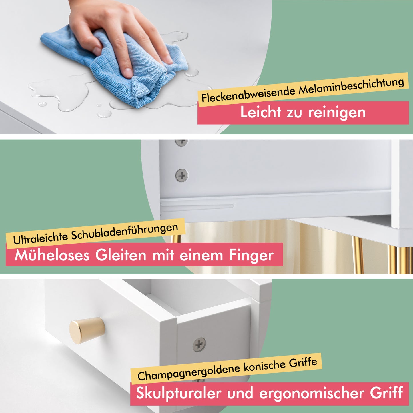 ALFORDSON Frisiertisch-Hocker-Set Schminktisch LED Spiegel Schrank Schlafzimmer