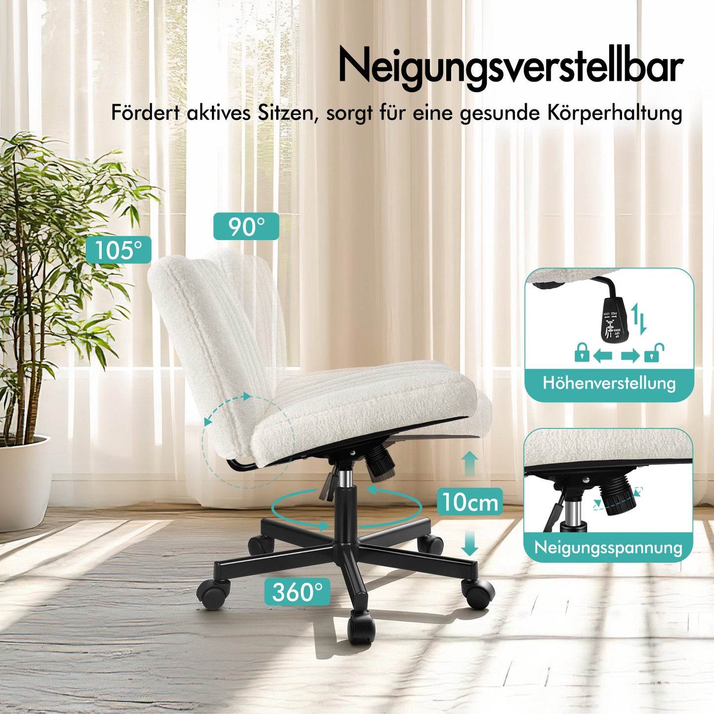 ALFORDSON Bürostuhl Computerstuhl Schminkstuhl Drehstuhl Höhenverstellbar