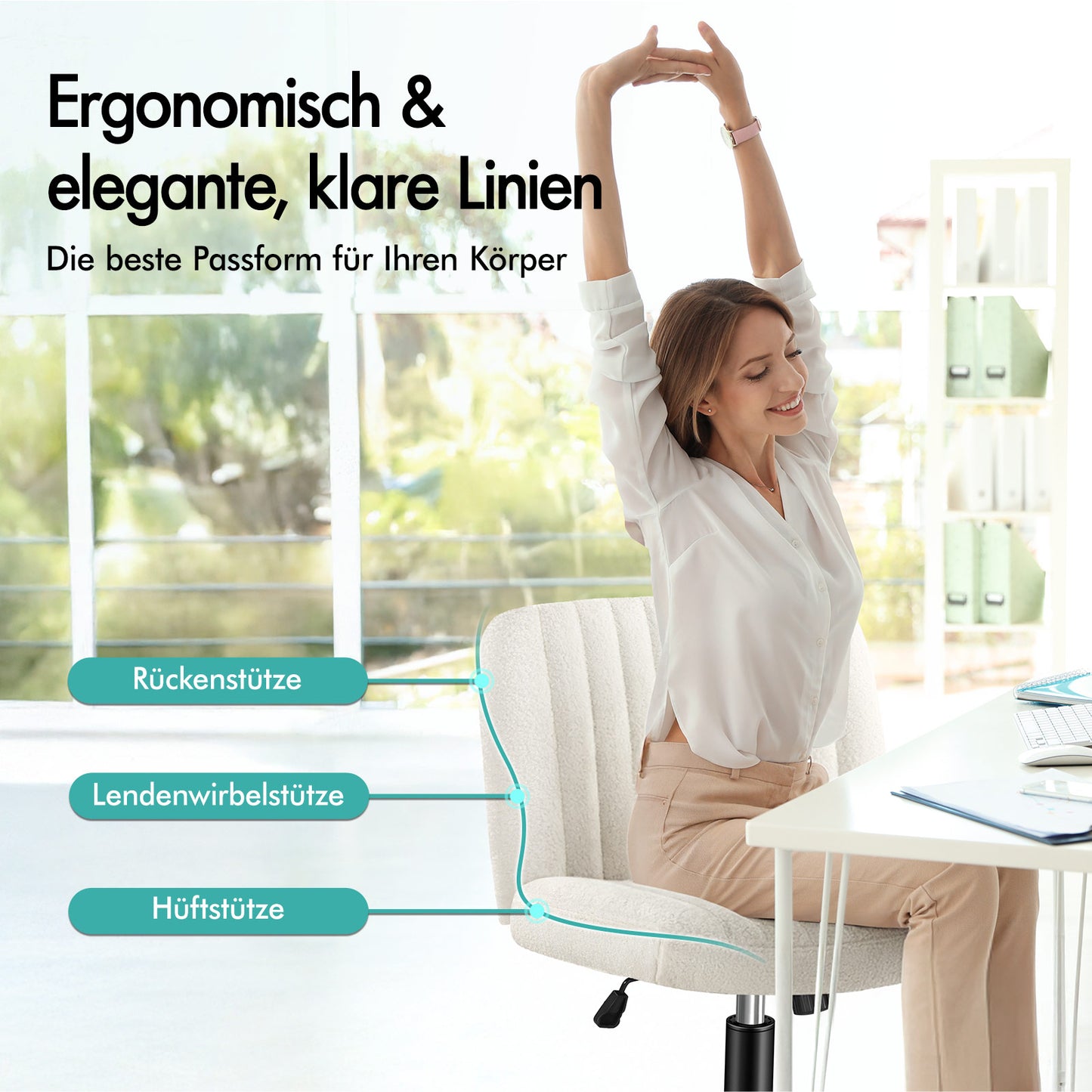 ALFORDSON Bürostuhl Computerstuhl Schminkstuhl Drehstuhl Höhenverstellbar