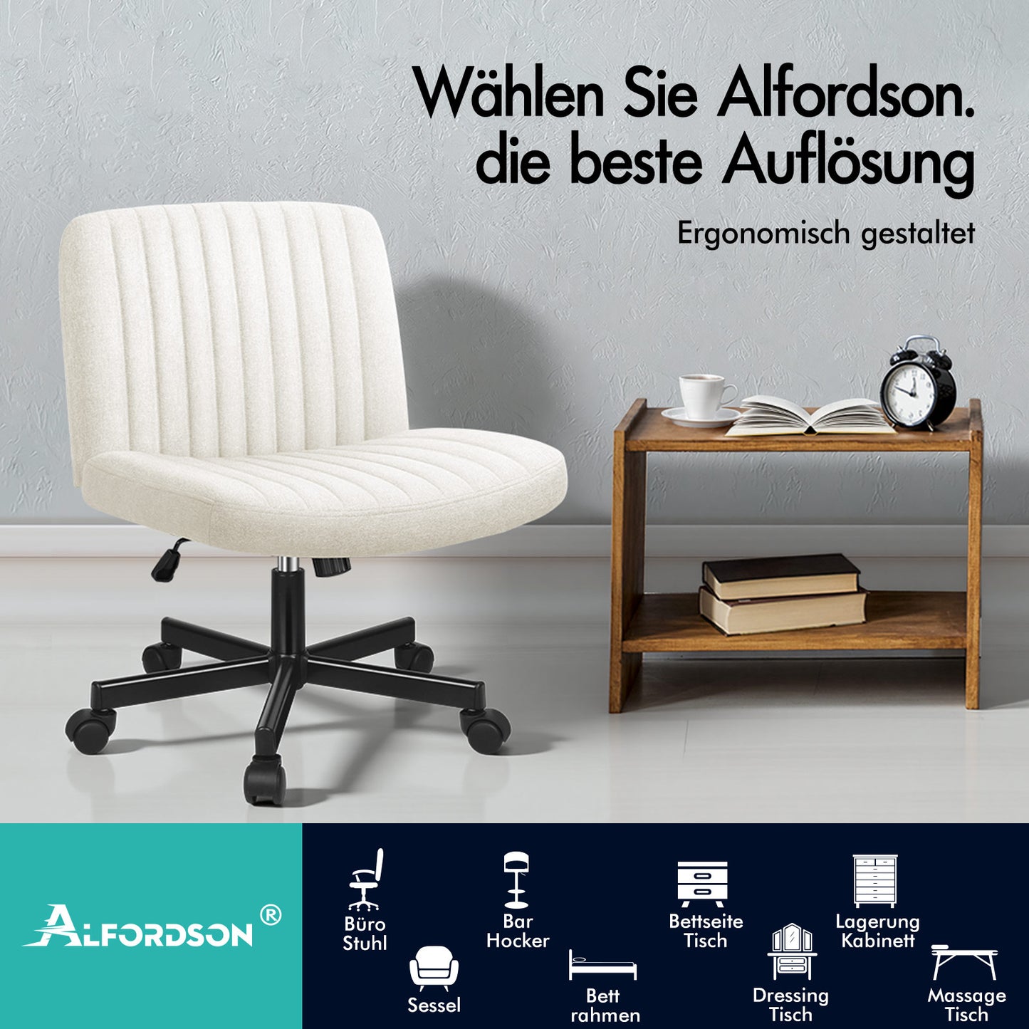ALFORDSON Bürostuhl Computerstuhl Schminkstuhl Drehstuhl Höhenverstellbar
