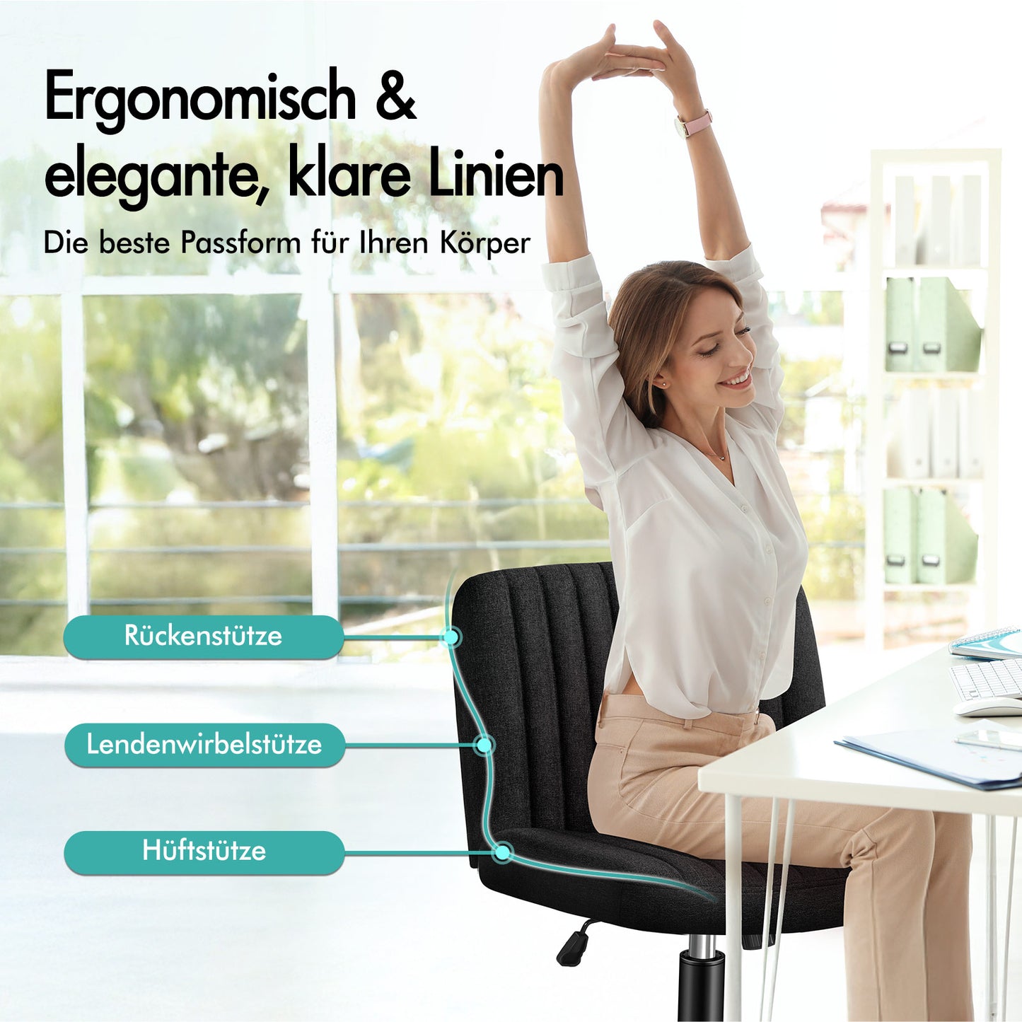 ALFORDSON Bürostuhl Computerstuhl Schminkstuhl Drehstuhl Höhenverstellbar