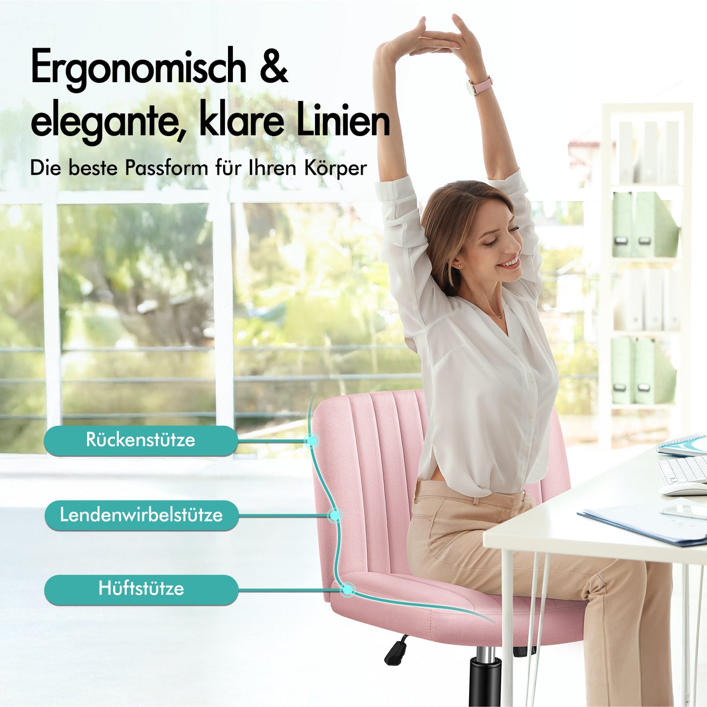 ALFORDSON Bürostuhl Computerstuhl Schminkstuhl Drehstuhl Höhenverstellbar