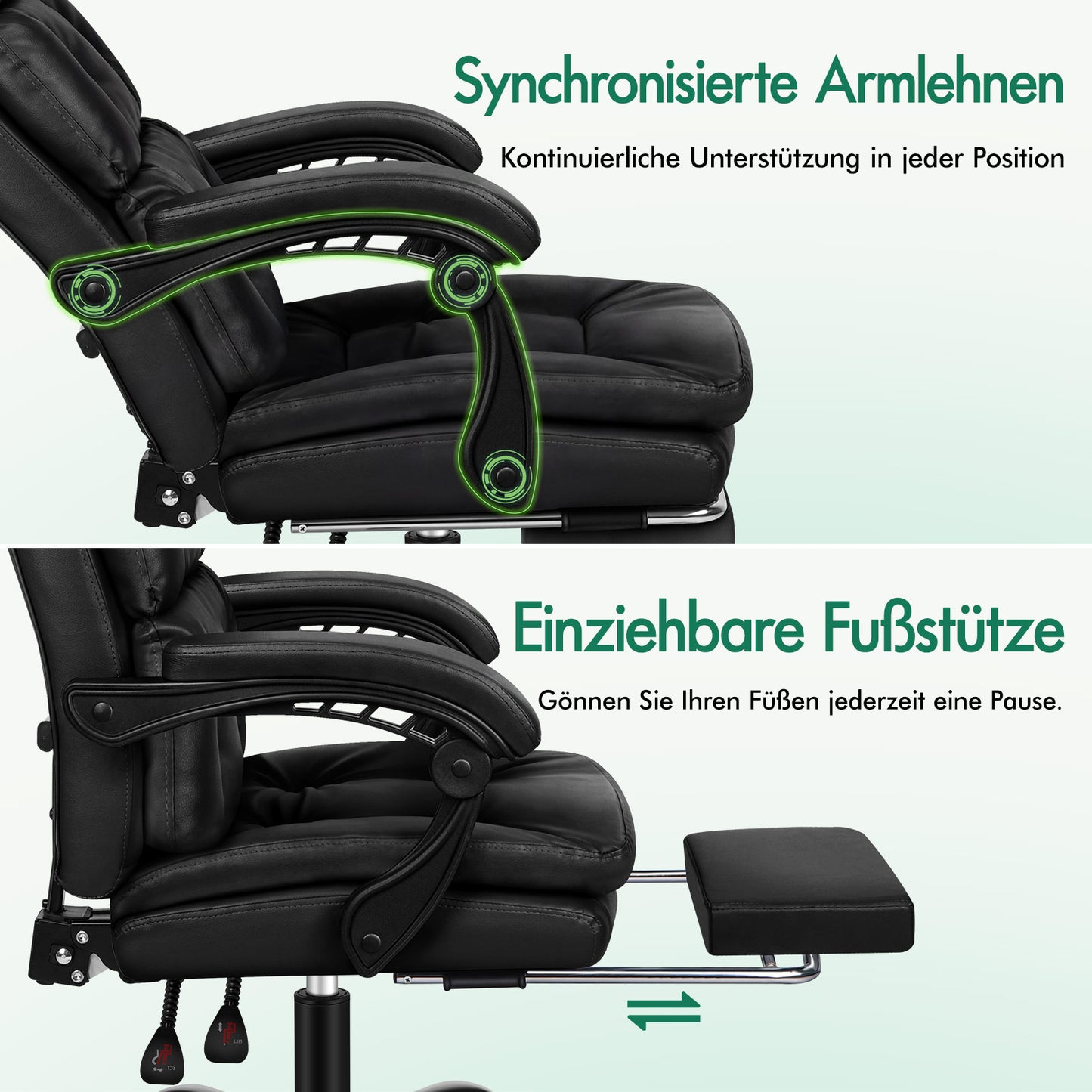 ALFORDSON Bürostuhl Exekutive Computer PU Leder Sitz Arbeit Recliner Gaming