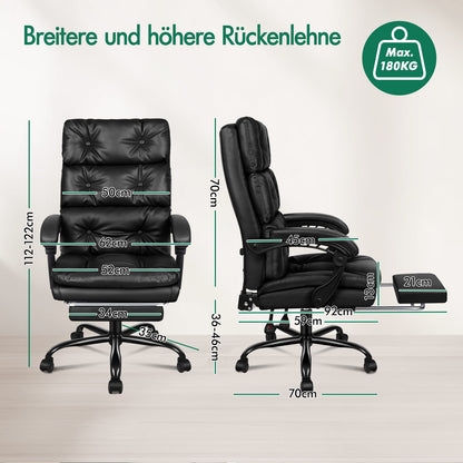 ALFORDSON Bürostuhl Exekutive Computer PU Leder Sitz Arbeit Recliner Gaming