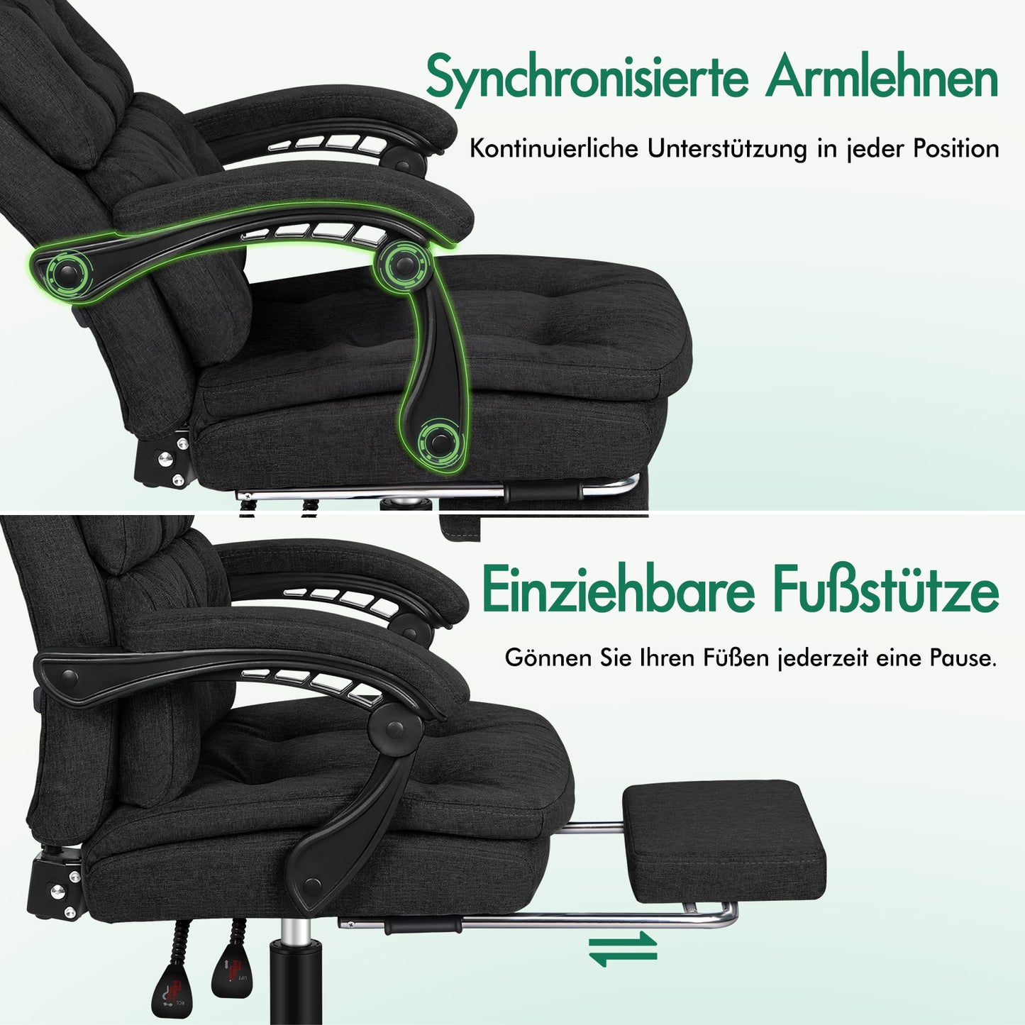 ALFORDSON Bürostuhl Executive Computer Stoff Sitz Racing Arbeit Recliner