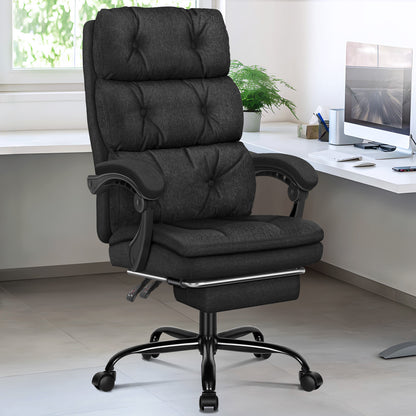 ALFORDSON Office Chair Executive Computer Fabric Seat Recliner Gaming Black