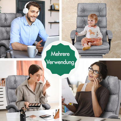 ALFORDSON Bürostuhl Exekutive Computer Stoffsitz Liegestuhl Gaming Grau