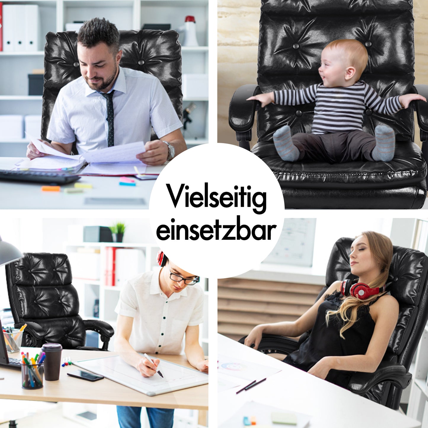 ALFORDSON Bürostuhl Exekutive Computer PU Leder Sitz Arbeit Recliner Gaming