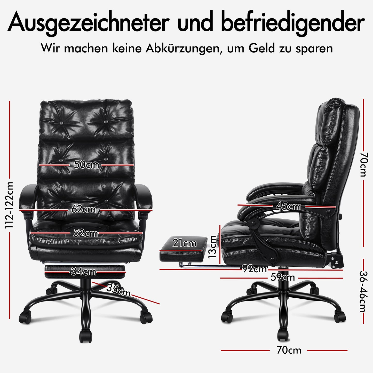 ALFORDSON Bürostuhl Executive Computer Stoff Sitz Racing Arbeit Recliner
