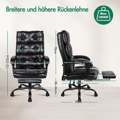 Silla de oficina ALFORDSON, ejecutiva, para ordenador, asiento de piel sintética, reclinable, para trabajo y juegos