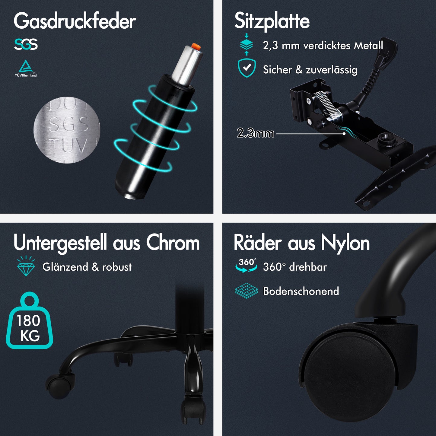 ALFORDSON Bürostuhl Exekutive Computer PU Leder Sitz Arbeit Recliner Gaming