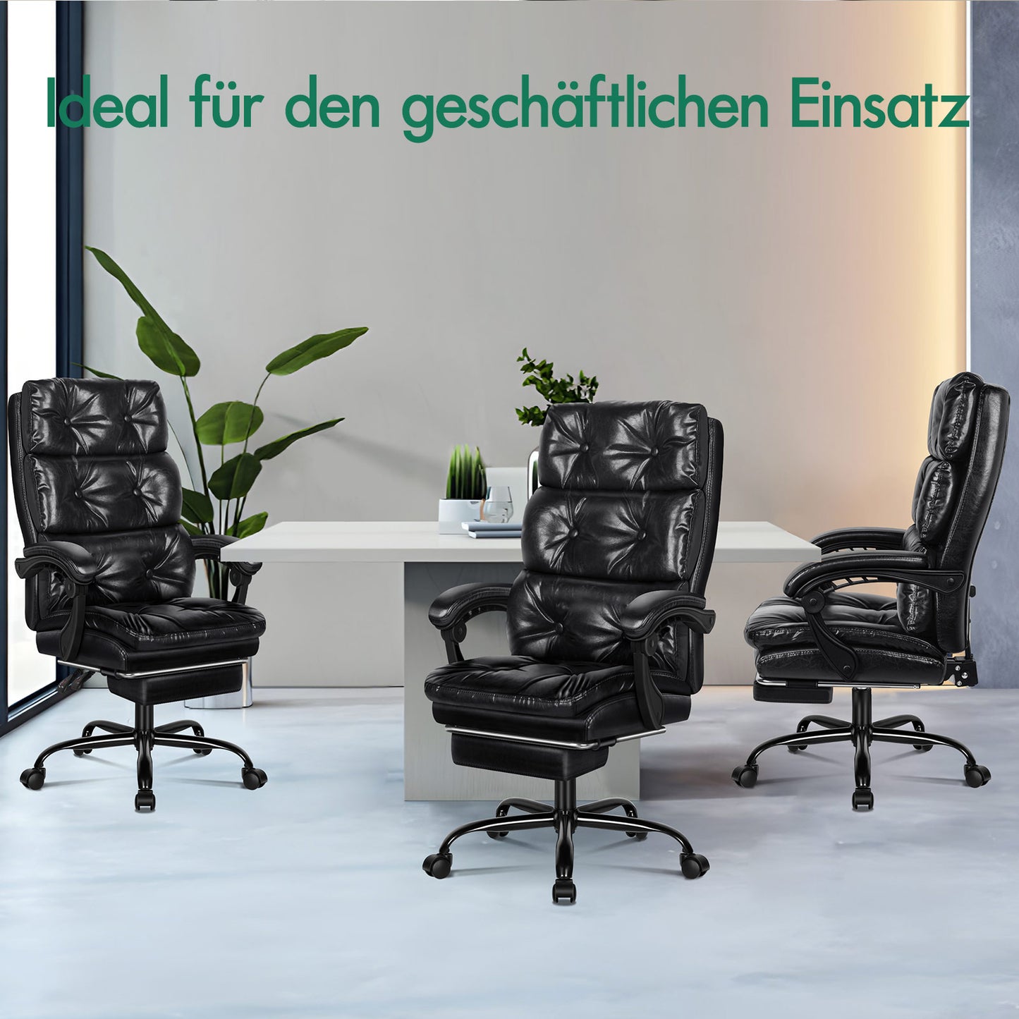 Silla de oficina ALFORDSON, ejecutiva, para ordenador, asiento de piel sintética, reclinable, para trabajo y juegos