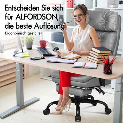 ALFORDSON Bürostuhl Exekutive Computer PU Leder Sitz Arbeit Recliner Gaming