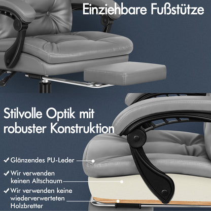 ALFORDSON Bürostuhl Exekutive Computer PU Leder Sitz Arbeit Recliner Gaming